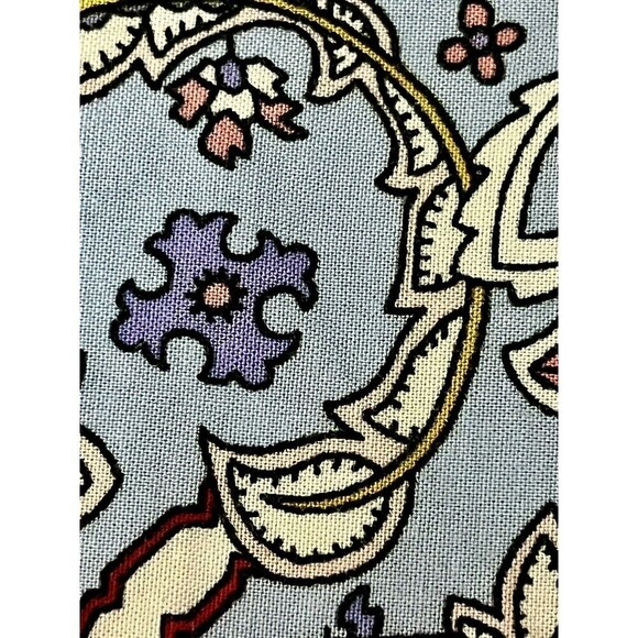 Talbots GARDEN PAISLEY TIE NECK TOP Womens' XS Blue Willow  peasant Boho - Picture 9 of 9